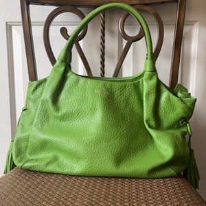 Kate Spade ♠️ Lime green leather satchel purse.